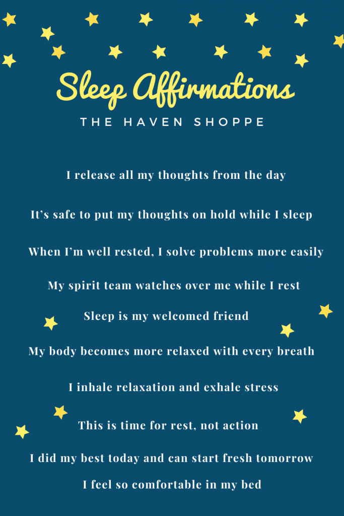 List of sleep affirmations 1-11