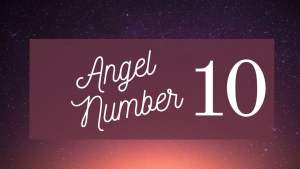 angel number 10 on purple background