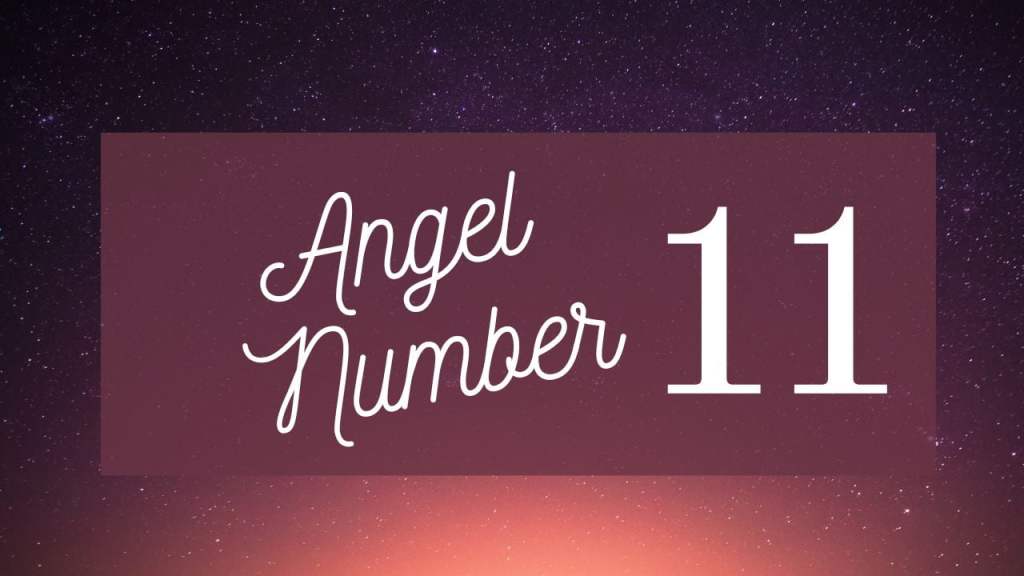 angel number 11 on purple background