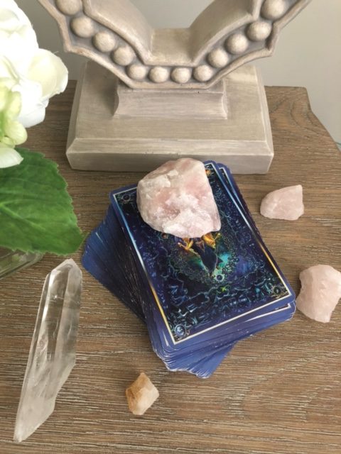 cleansing tarot cards with crystals