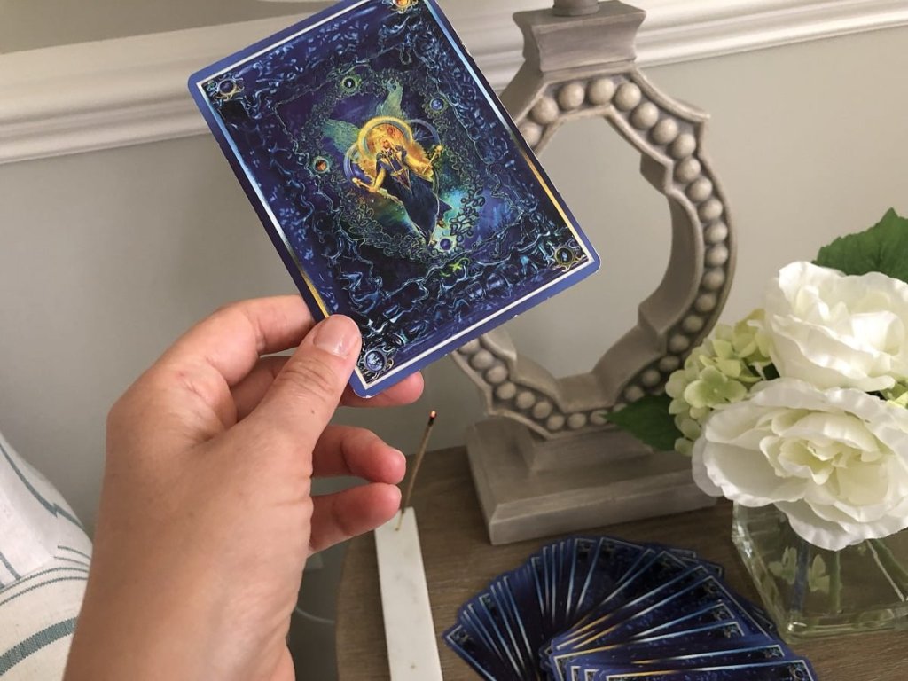 Cleansing tarot cards with incense