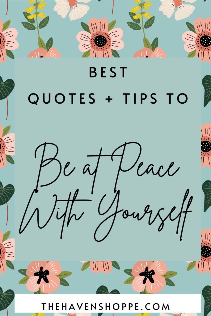 At Peace With Myself quotes + tips pin