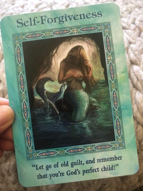 Self forgiveness oracle card from Mermaids and Dolphins