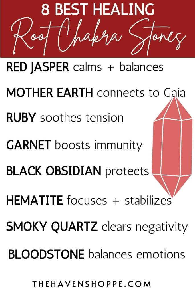8 best root chakra stones for healing pin