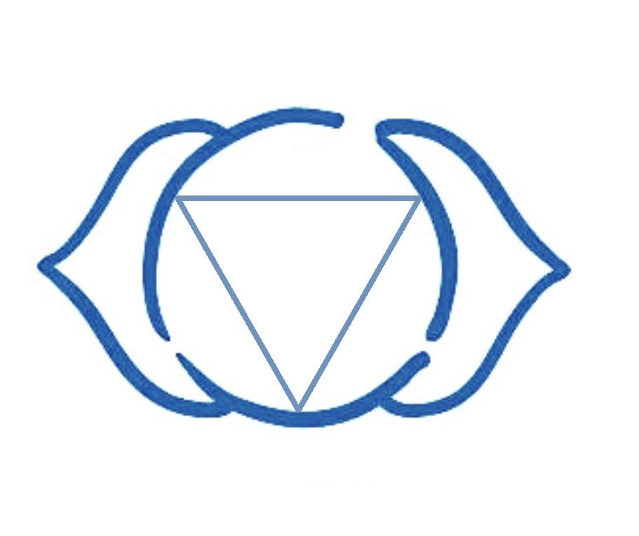 2 petaled lotus enveloping an inverted triangle