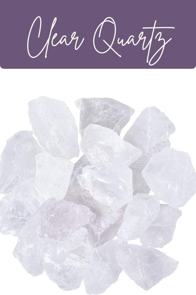 Unpolished clear quartz crystals