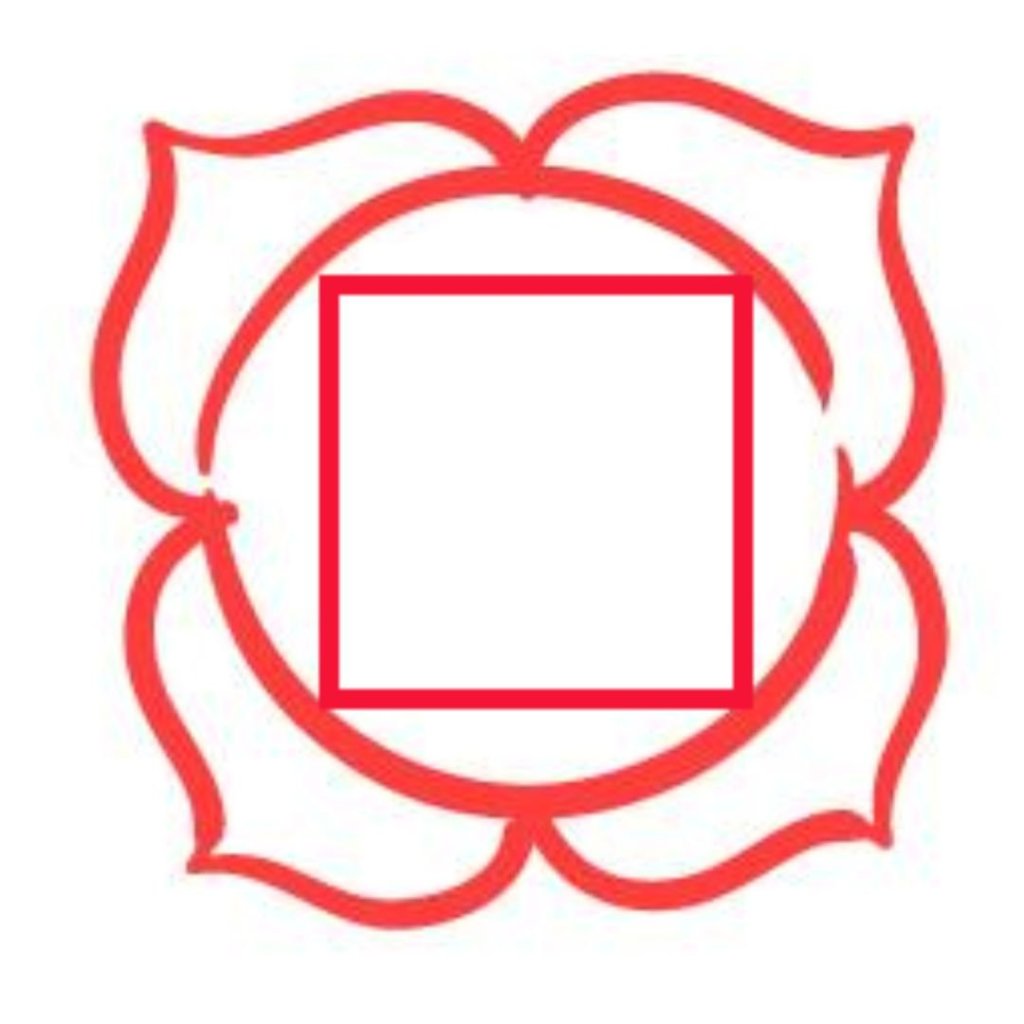 four petaled lotus enveloping a square