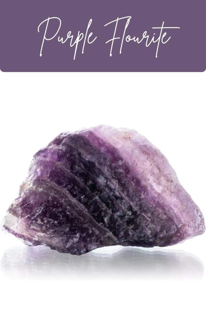 Unpolished purple flourite stone