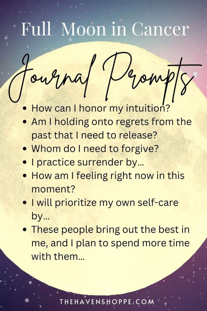 full moon in cancer journal prompts