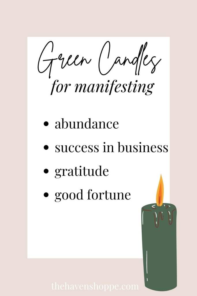 green candle for manifesting pin