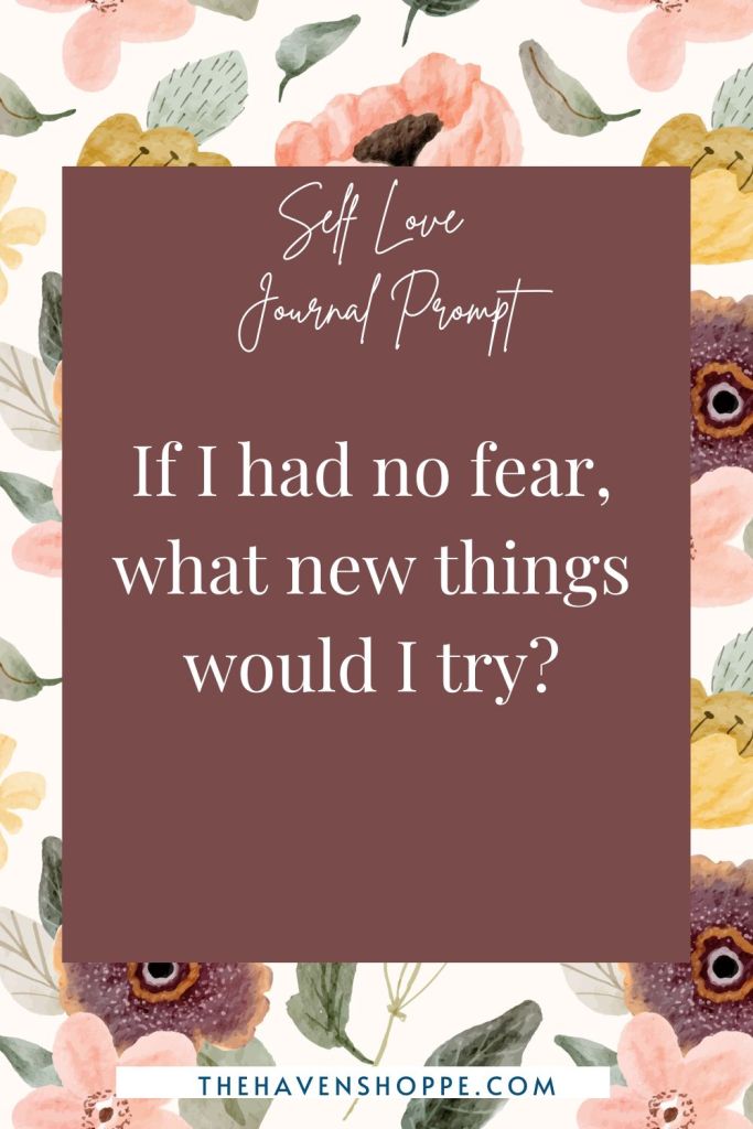 self love journal prompt: If I had no fear, what new things would I try?