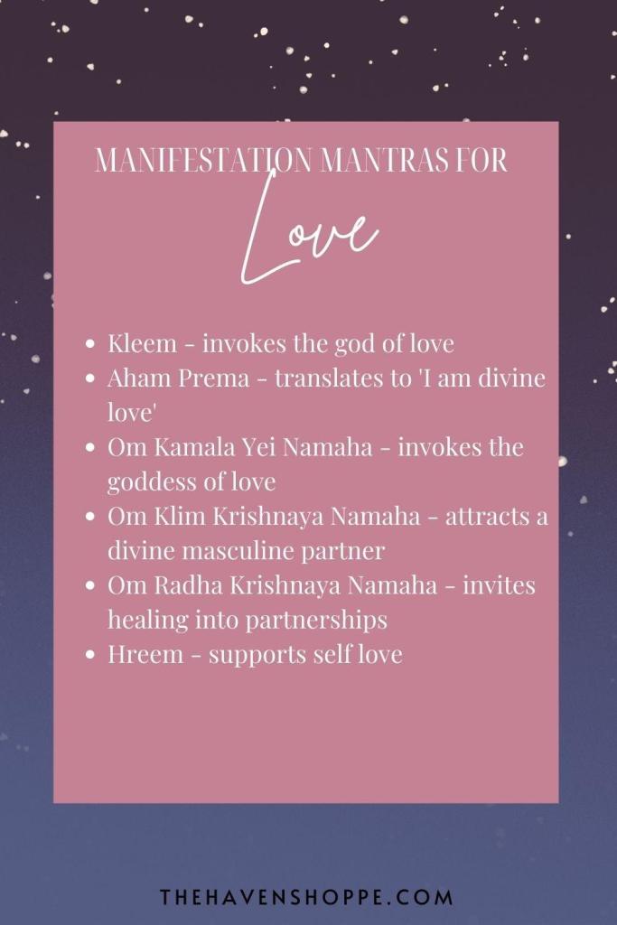 manifestation mantras for love
