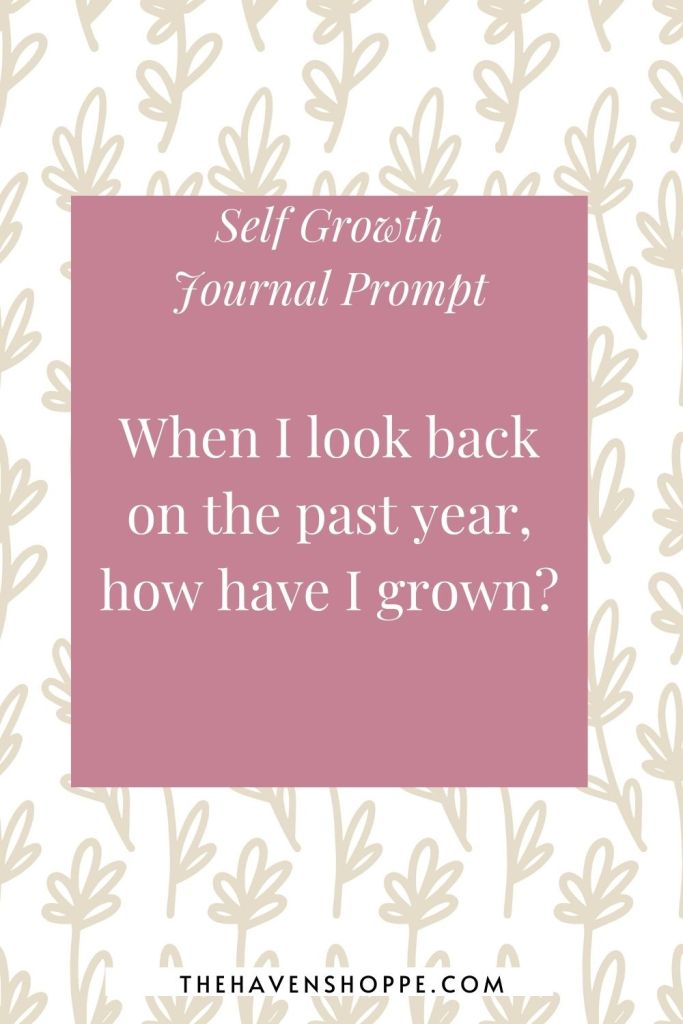 journal prompt for self growth: when I look back on the past year, how have I grown?