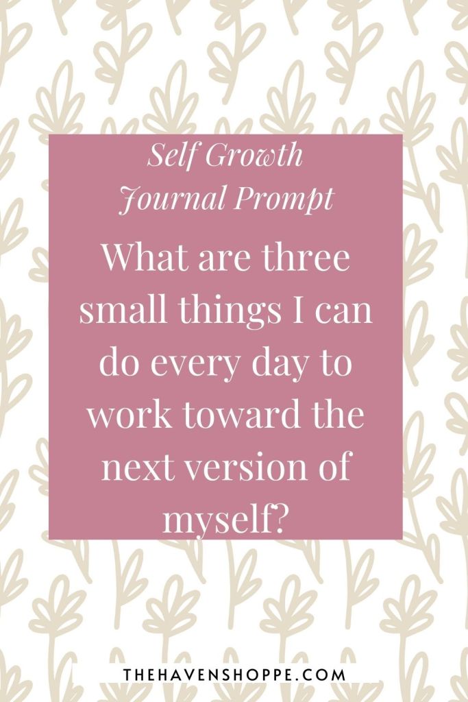 journal prompt for self growth: what are 3 things I can do every day to work toward the next version of myself?