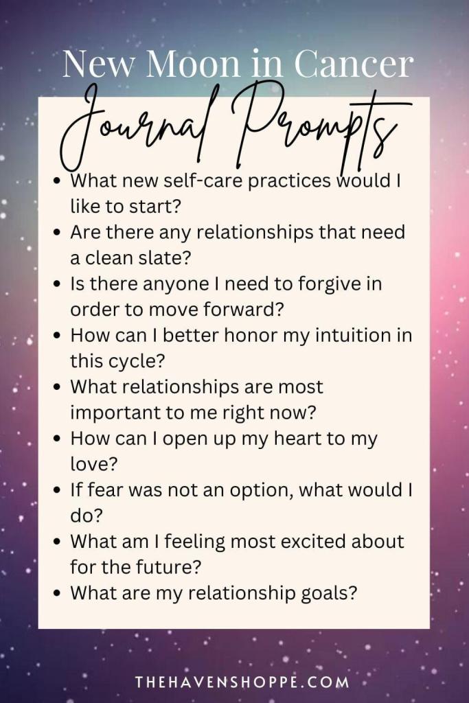 cancer new moon journal prompts