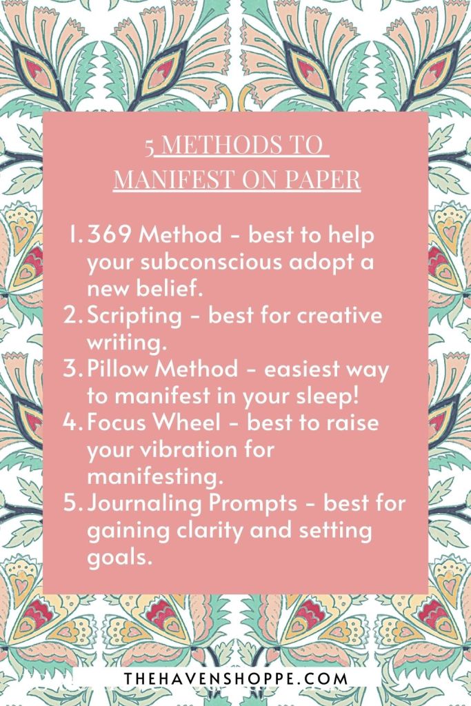 5 methods to manifest on paper