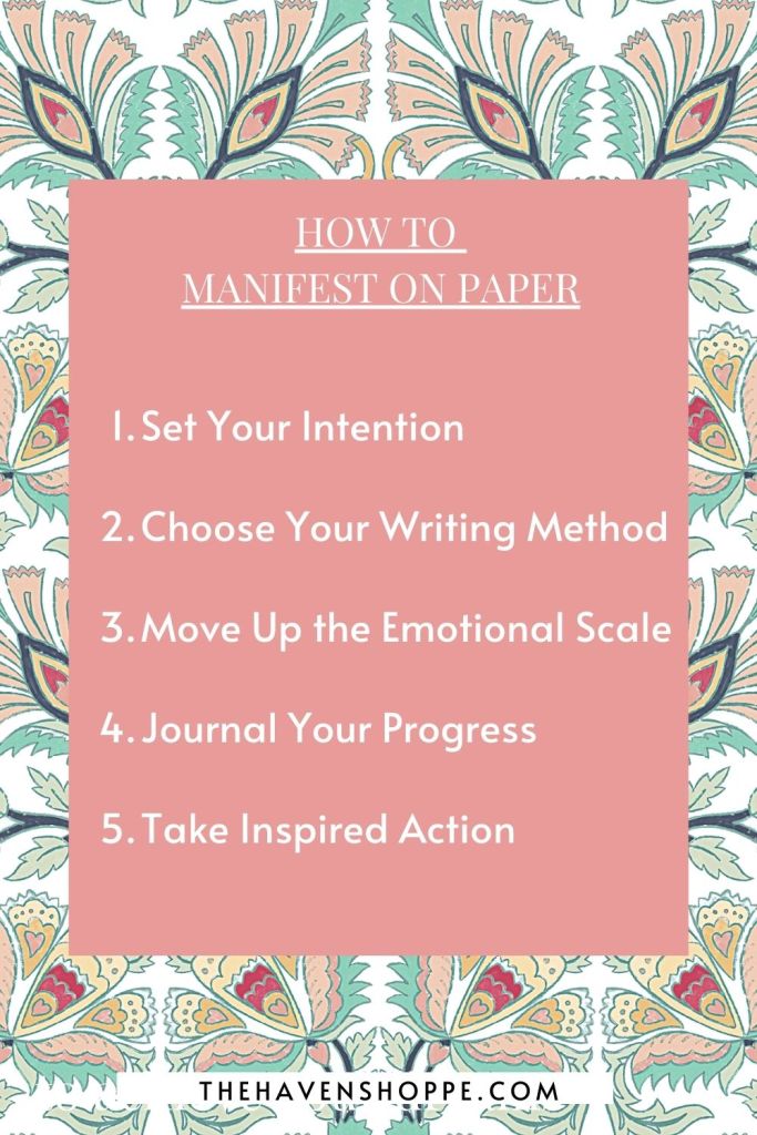 5 steps for manifesting on paper