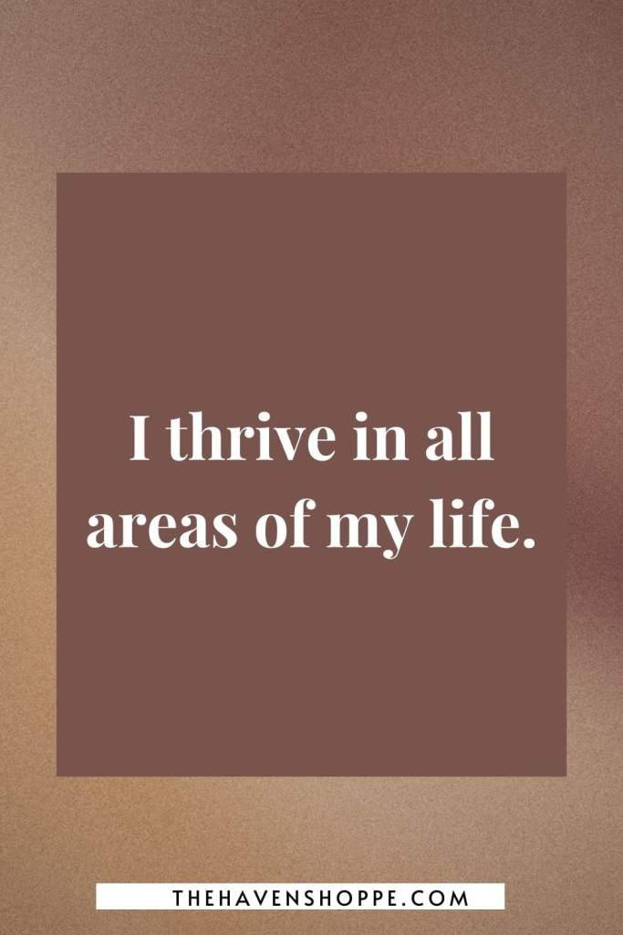 vision board affirmation: I thrive in all areas of life.