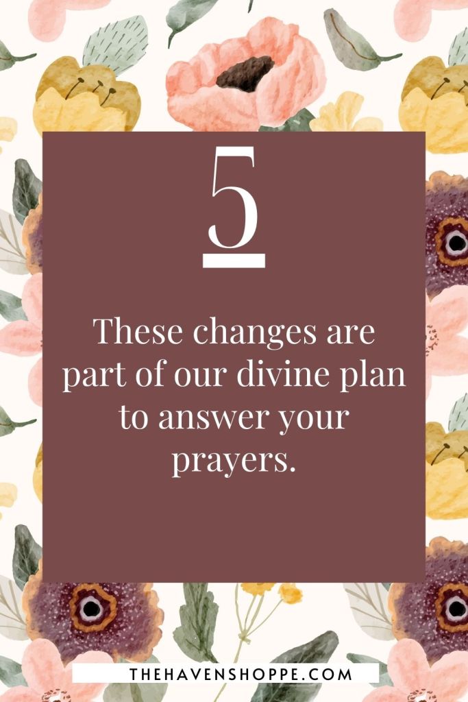 angel number 5 message: These changes are part of our divine plan to answer your prayers.