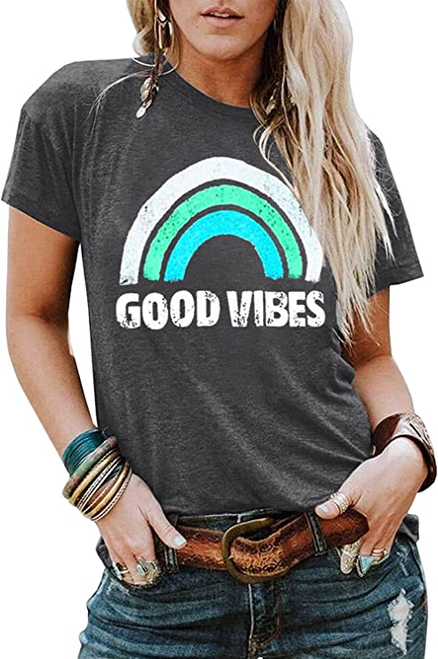 Good Vibes cotton tee for women