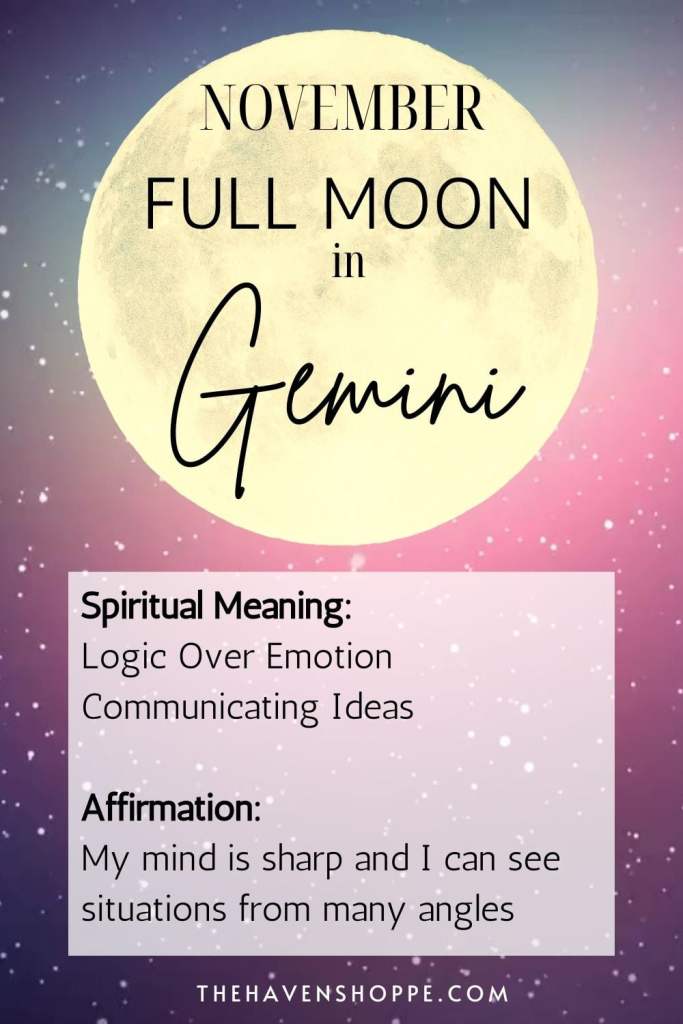 full moon in gemini spiritual meaning and affirmation
