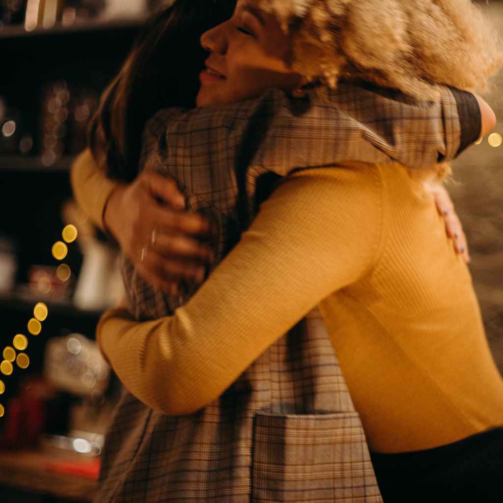 two people hugging