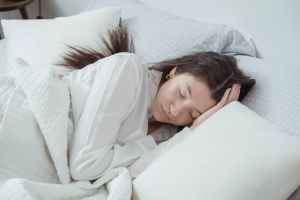 woman asleep in bed