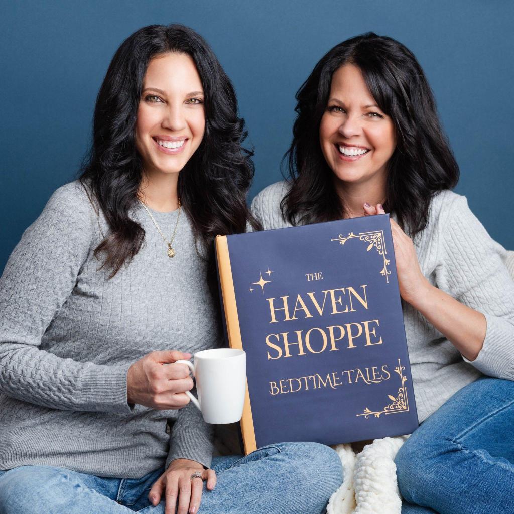 Jennifer and Andrea holding Bedtimie Tales book 1024x1024