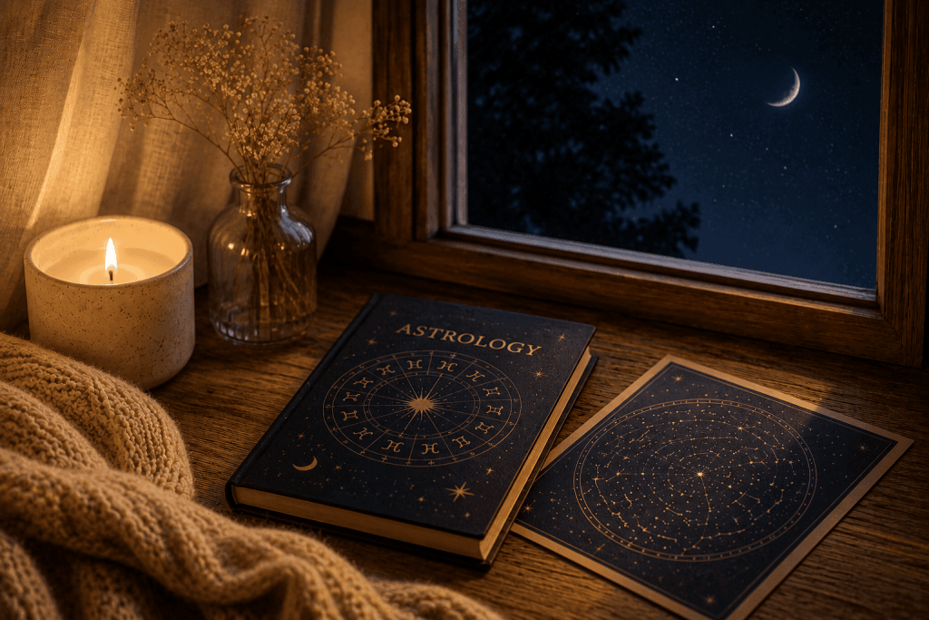 astrology  notebook on table
